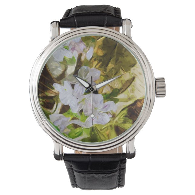 Reloj De Pulsera Belleza primaveral, abstrato de flores silvestres  (Anverso)