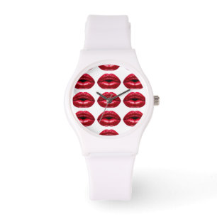 Reloj De Pulsera Belleza roja caliente de los labios