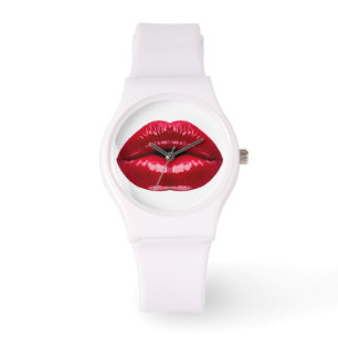 Reloj De Pulsera Belleza roja caliente de los labios