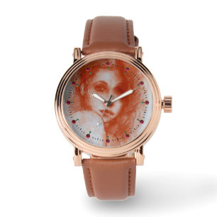 Reloj De Pulsera BELLEZA ROMÁNTICA / Retrato femenino en Sepia Brow