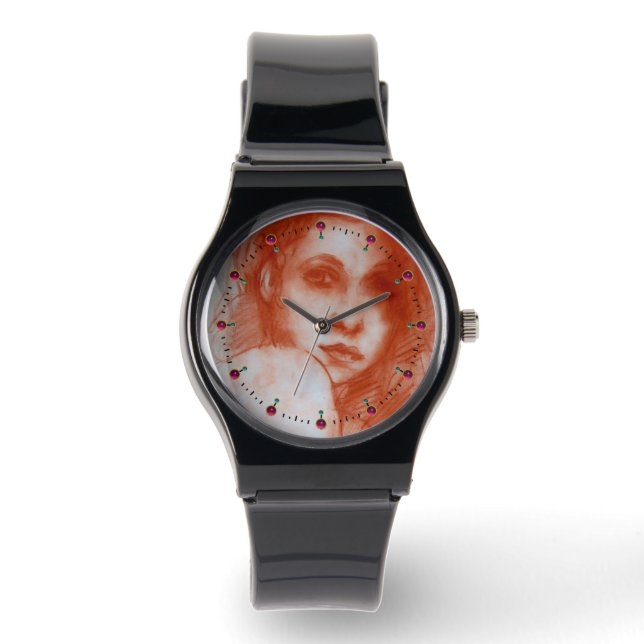 Reloj De Pulsera BELLEZA ROMÁNTICA / Retrato femenino en Sepia Brow (Anverso)