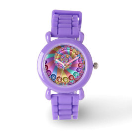 Reloj De Pulsera Bellos colores arcoiris resumen arte fractal