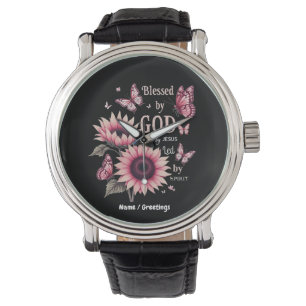 Reloj De Pulsera Bendecido Por Dios Amado Por Jesús Fe Del Girasol