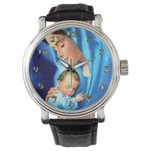 Reloj De Pulsera Bendita Virgen María con el Niño Jesús