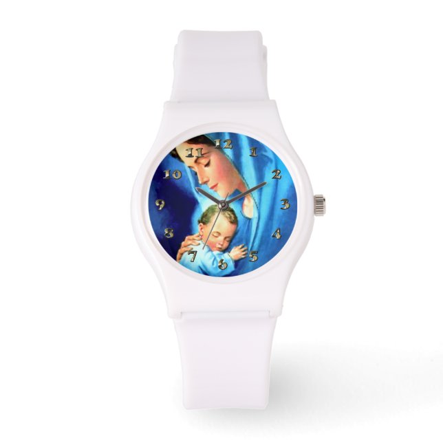 Reloj De Pulsera Bendita Virgen María con el Niño Jesús (Anverso)