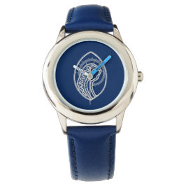 Reloj De Pulsera Bendita Virgen María, encaje blanco, azul marino