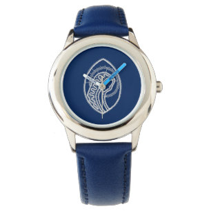 Reloj De Pulsera Bendita Virgen María, encaje blanco, azul marino
