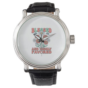 Reloj De Pulsera Bendito y Altamente Favorecido Diseño Floral Vinta