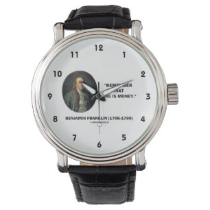 Reloj De Pulsera Benjamin Franklin recuerda el tiempo es oro cita