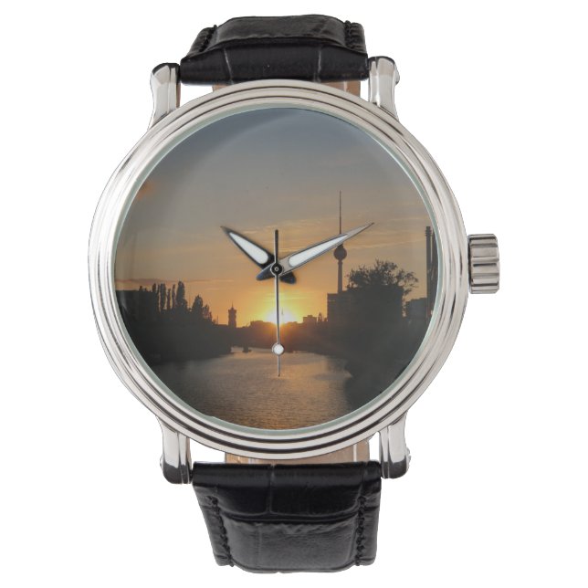 Reloj De Pulsera Berlín Alemania horizonte noche Fernsehturm (Anverso)