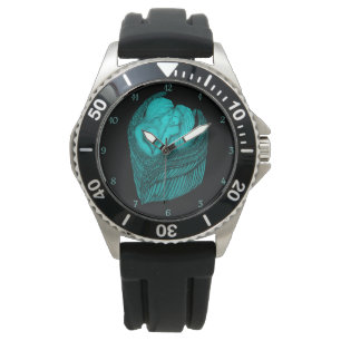 Reloj De Pulsera Besada de ángeles , diseño negro y verde