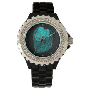 Reloj De Pulsera Besada de ángeles , diseño negro y verde