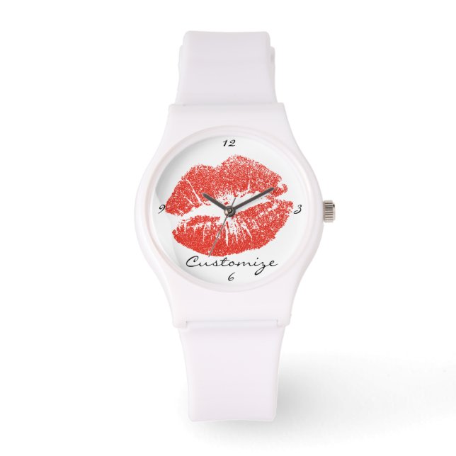 Reloj De Pulsera Besando los labios rojos Thunder_Cove (Anverso)