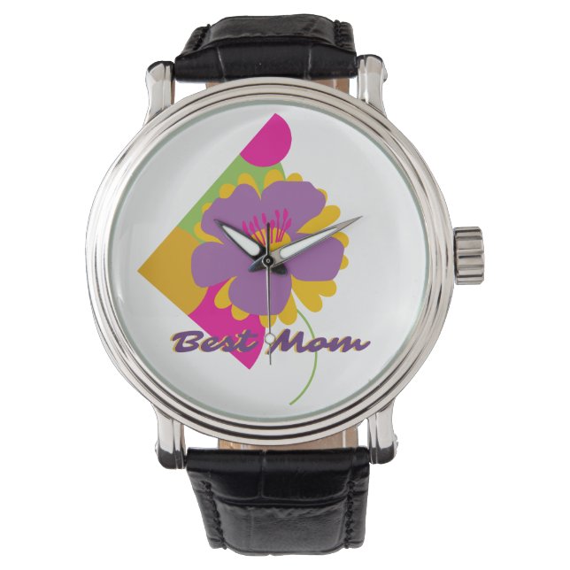 Reloj De Pulsera Best Mom Colourful Trendy Design (Anverso)