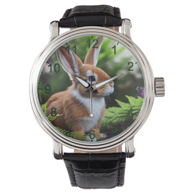 Reloj De Pulsera "Betsy the Bunny: un dulce deslumbramiento marrón  (Anverso)