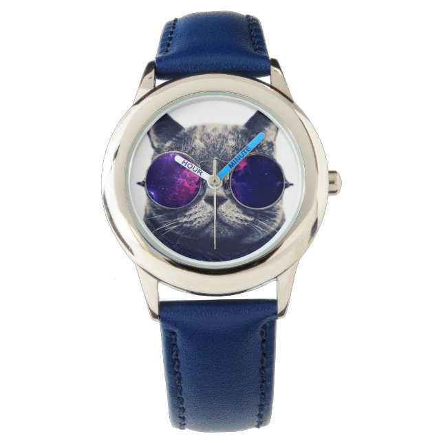 Reloj De Pulsera Bezel personalizado con números azules (Anverso)