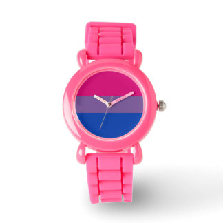 Reloj De Pulsera Bi Pride Flag Watch (Purpurina Rosa)