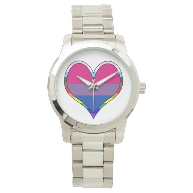 Reloj De Pulsera Bi Pride Heart Watch (Anverso)