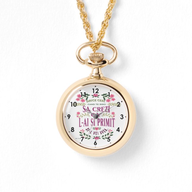 Reloj De Pulsera Bible verse in Romanian for Faith MC 11.24 (Anverso)