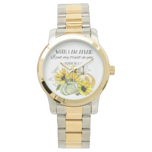 Reloj De Pulsera Biblia Verse salm Vigilancia del girasol