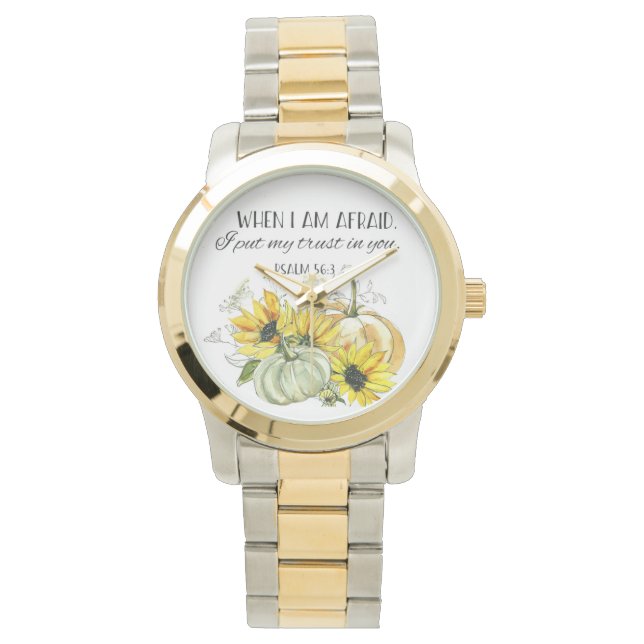 Reloj De Pulsera Biblia Verse salm Vigilancia del girasol (Anverso)