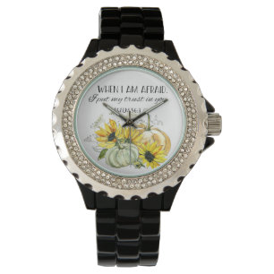 Reloj De Pulsera Biblia Verse salm Vigilancia del girasol