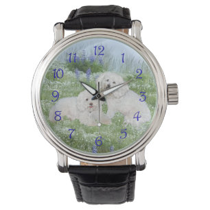 Reloj De Pulsera Bichon Frise Bluebonnets