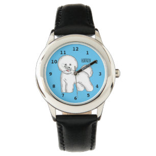 Reloj De Pulsera Bichon frise dog cartoon illustration 