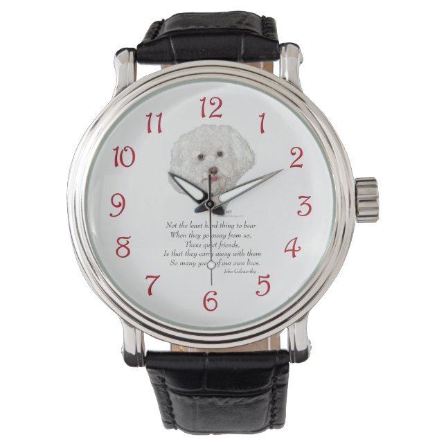 Reloj De Pulsera Bichon Frise Puente del Arcoíris (Anverso)