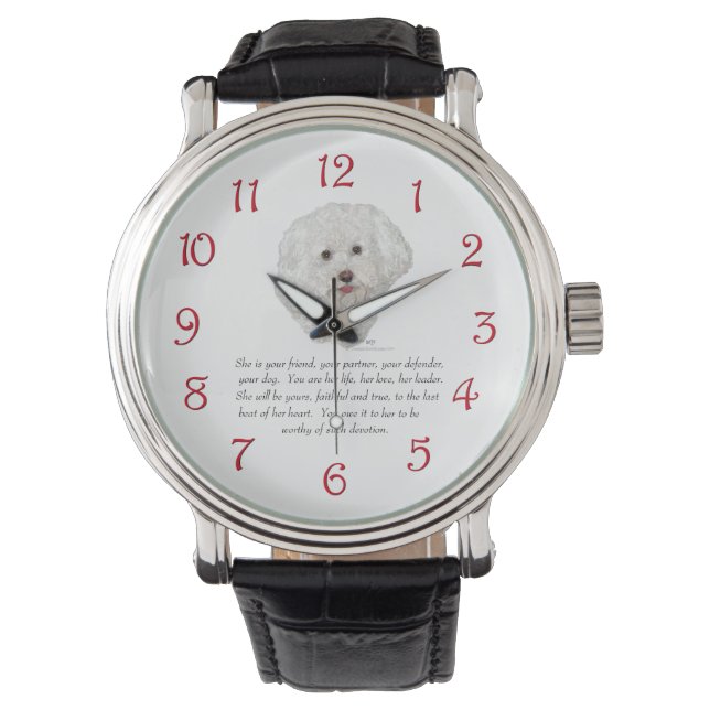 Reloj De Pulsera Bichon Frise Recuerdo HEMBRA (Anverso)