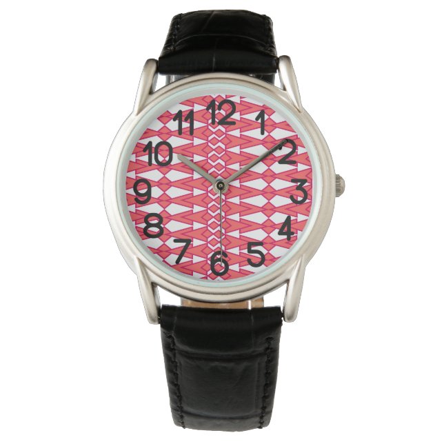 Reloj De Pulsera Bichos rojos y rosas (Anverso)