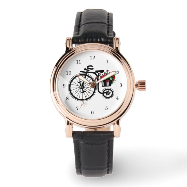 Reloj De Pulsera Bici con flores te observa (Anverso)