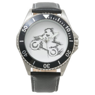 Reloj De Pulsera BICI de la SUCIEDAD (negro del garabato)