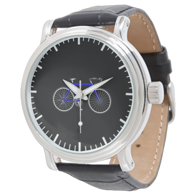 Reloj De Pulsera Bicicleta azul en negro (Angular)