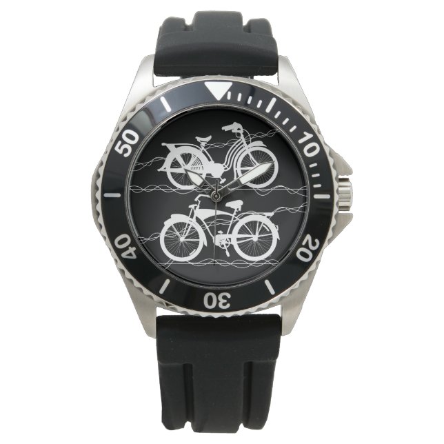 Reloj De Pulsera Bicicleta Bicicleta Vigilancia Blanca (Anverso)