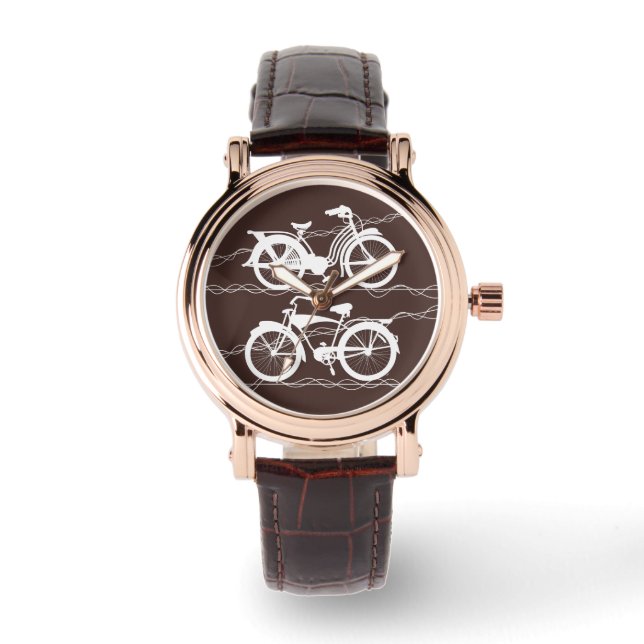 Reloj De Pulsera Bicicleta Bicicleta Vigilancia Blanca (Anverso)