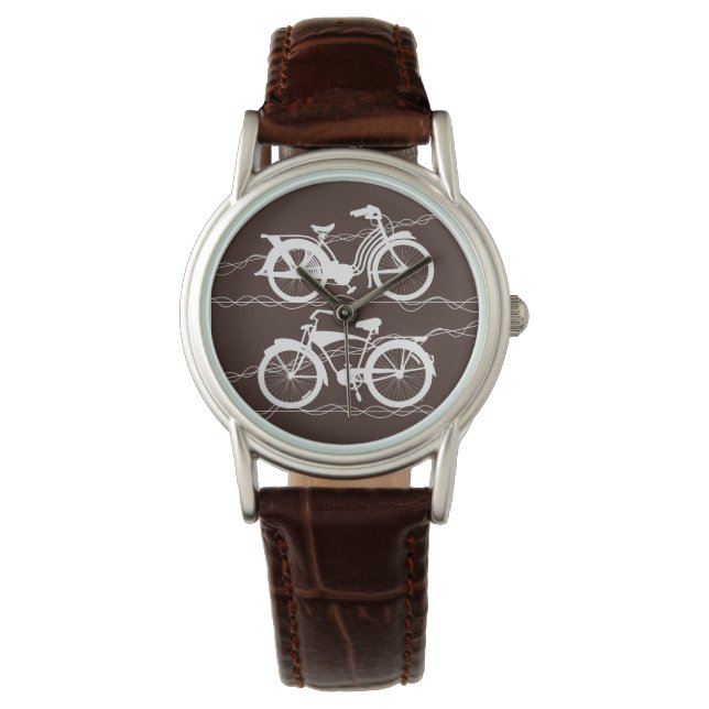 Reloj De Pulsera Bicicleta Bicicleta Vigilancia Blanca (Anverso)