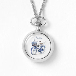 Reloj De Pulsera Bicicleta en el personalizable azul Delft