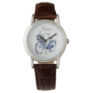 Reloj De Pulsera Bicicleta en el personalizable azul Delft