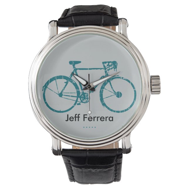 Reloj De Pulsera Bicicleta personalizada con nombre (Anverso)