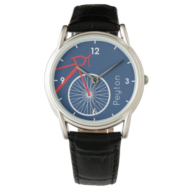 Reloj De Pulsera Bicicleta roja y blanca (Anverso)