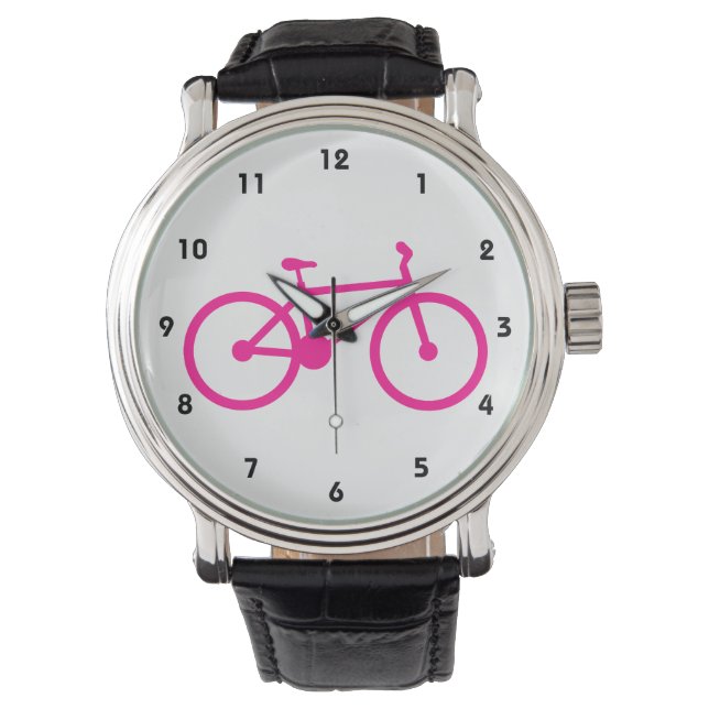 Reloj De Pulsera Bicicleta rosa caliente; bicicleta (Anverso)