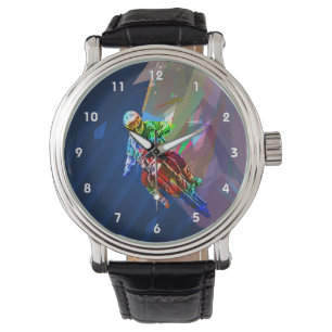 Reloj De Pulsera Bicicleta sucia color Crayón inclinada hacia la cu