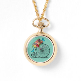 Reloj De Pulsera Bicicleta vintage con flores - eWatch