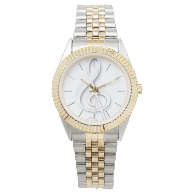 Reloj De Pulsera big white music clef (Anverso)