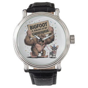 Reloj De Pulsera Bigfoot está celoso de mi Chihuahua