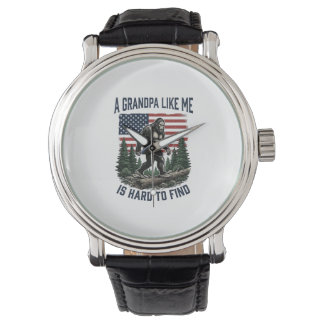 Reloj De Pulsera Bigfoot Grandpa Vintage American Flag Shirt Design