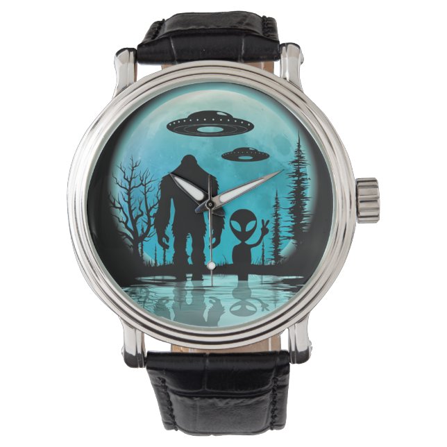 Reloj De Pulsera Bigfoot UFO Alien (Anverso)