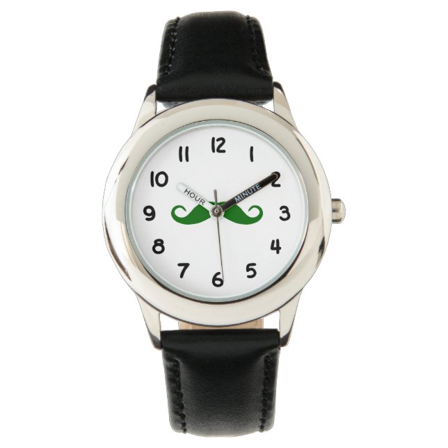 Reloj De Pulsera Bigote Verde Oscuro (Anverso)
