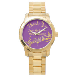 Reloj De Pulsera Billetes de oro morado del profesor de música de r